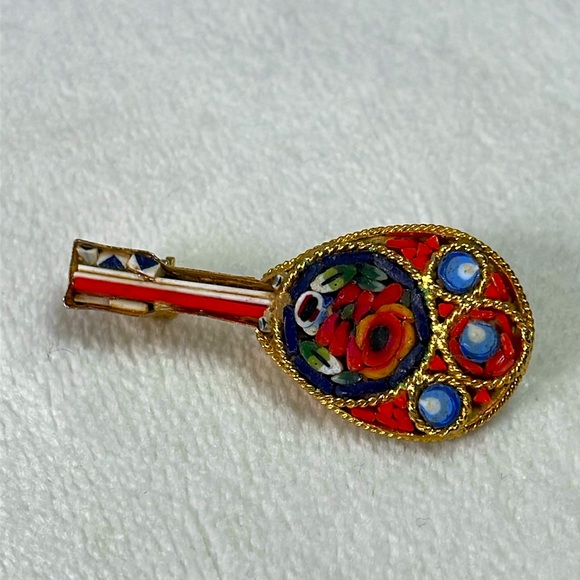 Jewelry - Italian Vintage Micro-mosaic Mandolin Brooch